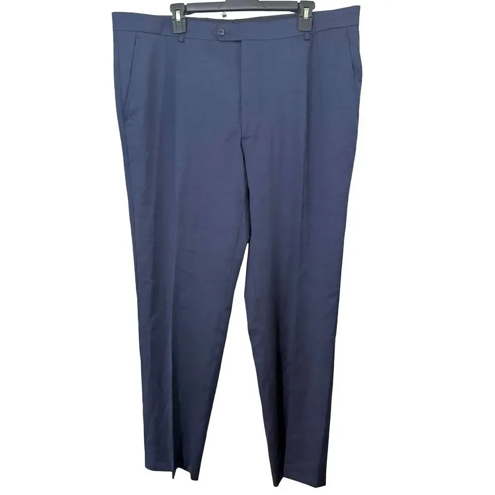 Kenneth Cole Awearness Navy Blue Stretch Wool 3 Button Suit Jacket & Pants 50 R